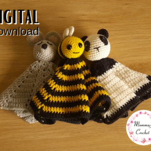 Crochet Lovey 3 Pack, Crochet Mouse Lovey, Crochet Bee Lovey, Crochet Panda Lovey