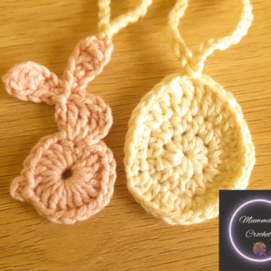 Crochet Bunny And Egg Applique Set