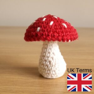 Crochet Mushroom Pattern, UK Terms