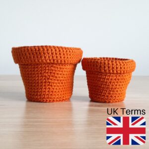Crochet Bigger Terracotta Pot, UK Terms