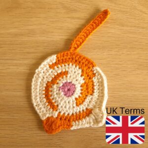 Crochet Calico Cat Butt Coasters, Uk Terms