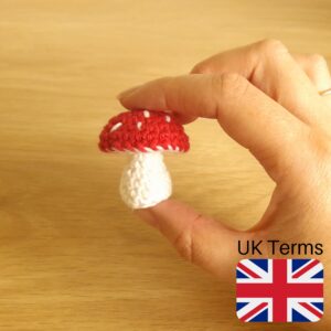 Crochet Mini Mushroom Pattern, Uk Terms