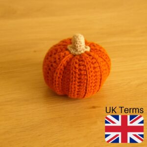 Crochet Pumpkin Pattern PDF, UK Terms