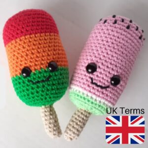 Crochet Watermelon Popsicle, UK Terms